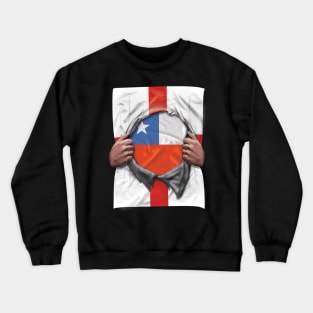 Chile Flag English Flag Ripped - Gift for Chilean From Chile Crewneck Sweatshirt